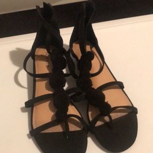 Torrid Black Suede Gladiator Sandals Wide Width